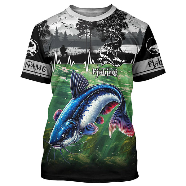 Catfish Fishing UV protection Custom name long sleeves fishing shirt NQS2696