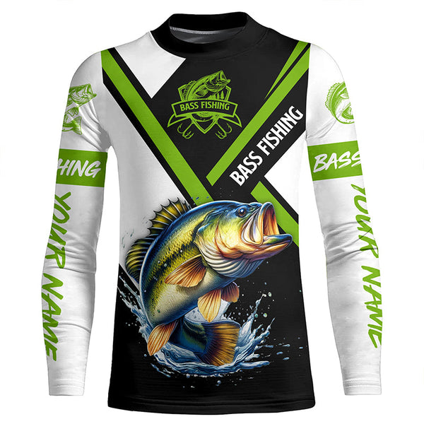 Personalized Bass Fishing jerseys, Bass Fishing Long Sleeve Fishing tournament shirts NQS2410