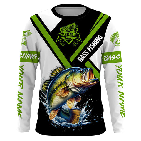 Personalized Bass Fishing jerseys, Bass Fishing Long Sleeve Fishing tournament shirts NQS2410