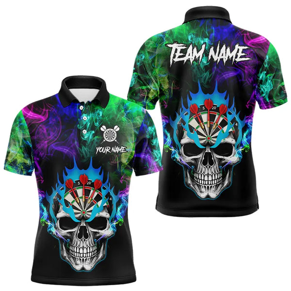 Colorful smoke Skull Darts shirts for Men Custom Team Darts Jerseys, Best Darts Gift For Player NQS9611