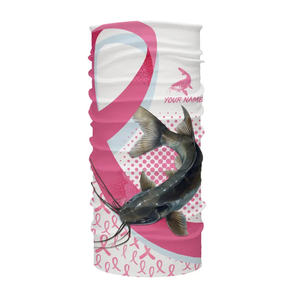 Pink ribbon pattern Catfish fishing Breast Cancer Custom sun protection long sleeves fishing shirts NQS9761