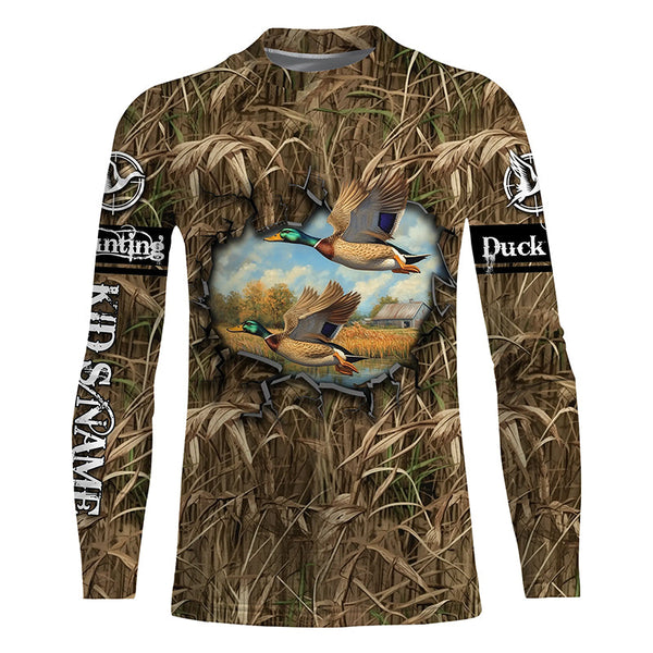 Duck hunt camouflage Customize Name 3D All Over Printed duck hunting Shirts NQS1053