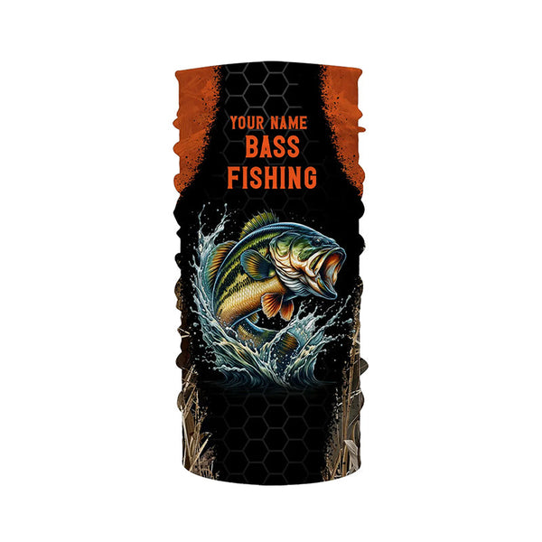 Personalized Bass Fishing apparel orange black sun Protection Bass Fishing Shirts custom Bass jerseys NQS3012