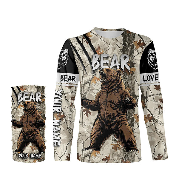 Bear hunter big game hunting camouflage Customize 3D All Over Printed Shirts, Bear hunting apparel NQS4007