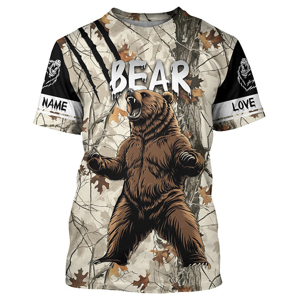 Bear hunter big game hunting camouflage Customize 3D All Over Printed Shirts, Bear hunting apparel NQS4007