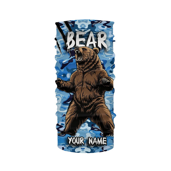 Bear hunter big game hunting blue camouflage Customize Name 3D All Over Printed Shirts NQS4009