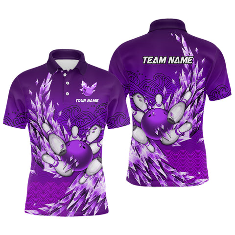 Ice Purple Bowling Shirts For Men Custom Bowling Team Uniform Bowlers Outfits NQS9138