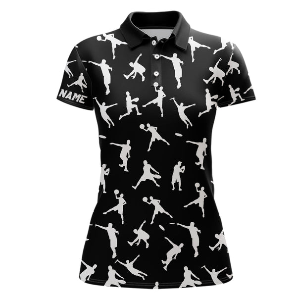 Black Women disc golf polo shirt custom disc golf jerseys, disc team golf shirt for womens NQS6417