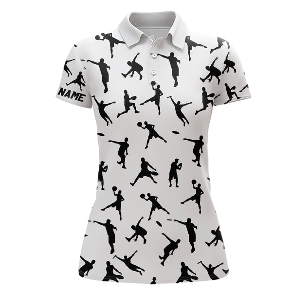 White Women disc golf polo shirt custom disc golf jerseys, disc team golf shirt for womens NQS6418