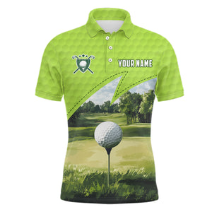 Green Mens golf polos shirts custom golf outfit mens, men's custom golf shirts NQS9261