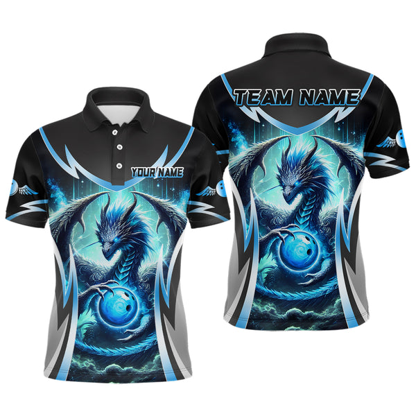 Blue Lightning Dragon Bowling shirts for Men Custom team bowling jerseys, gifts for bowler NQS9272