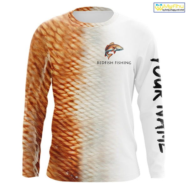 Personalized Red Scales Performance Redfish Fishing Shirts, custom Redfish fishing tournament jerseys NQS10239
