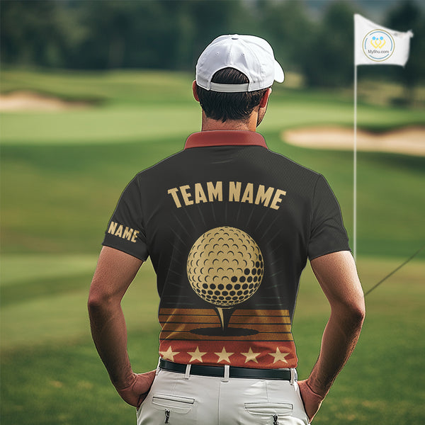 Retro Mens golf polo shirt Custom Vintage Team Golf attire for men, Gift For Golfers NQS10568