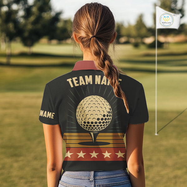 Retro Womens golf polo shirt Custom Vintage Team Golf attire for ladies, Gift For Golfers NQS10568