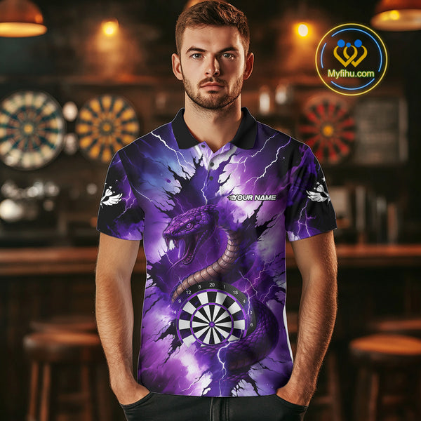 Purple Thunder Lightning Custom Cobra Snake Men Dart Shirts Best Dart Jerseys Dart Team Shirts NQS10693