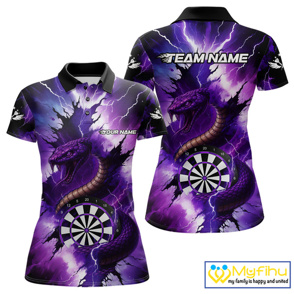 Purple Thunder Lightning Custom Cobra Snake Women Dart Shirts Best Dart Jerseys Dart Team Shirts NQS10693