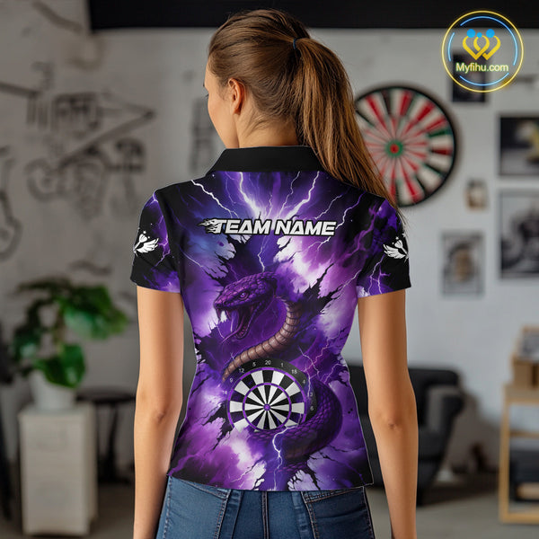 Purple Thunder Lightning Custom Cobra Snake Women Dart Shirts Best Dart Jerseys Dart Team Shirts NQS10693