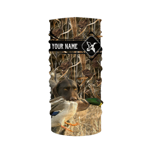 Duck Hunting with German Wirehaired Pointer waterfowl camo Shirts, Personalized Duck Hunting Gifts FSD3726