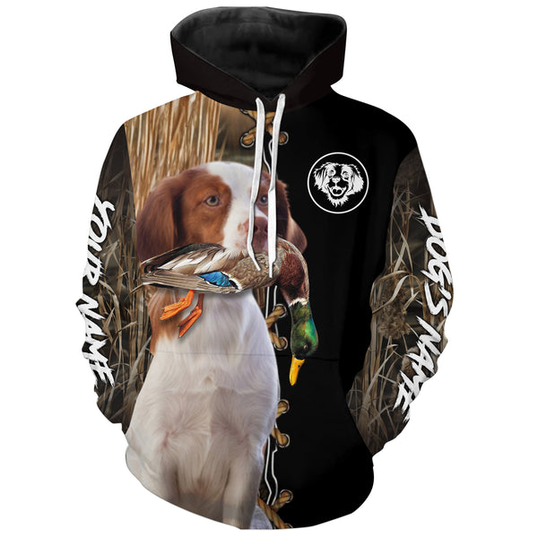 American Brittany Hunting Dog Custom Name Hoodie Shirt for Hunter FSD4734