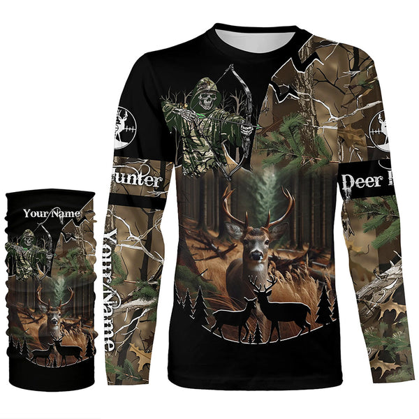 Deer Hunting Gripm Reaper Camouflage Custom Name all over print Shirts, Deer Hunting Gifts Shirt FSD760