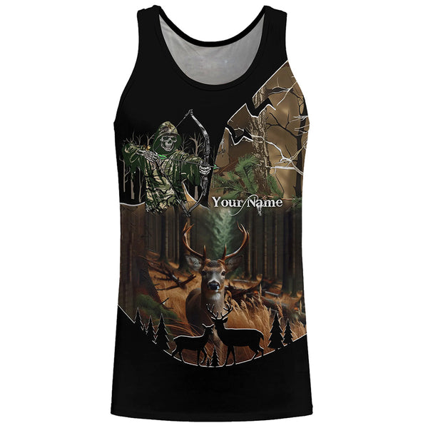 Deer Hunting Gripm Reaper Camouflage Custom Name all over print Shirts, Deer Hunting Gifts Shirt FSD760