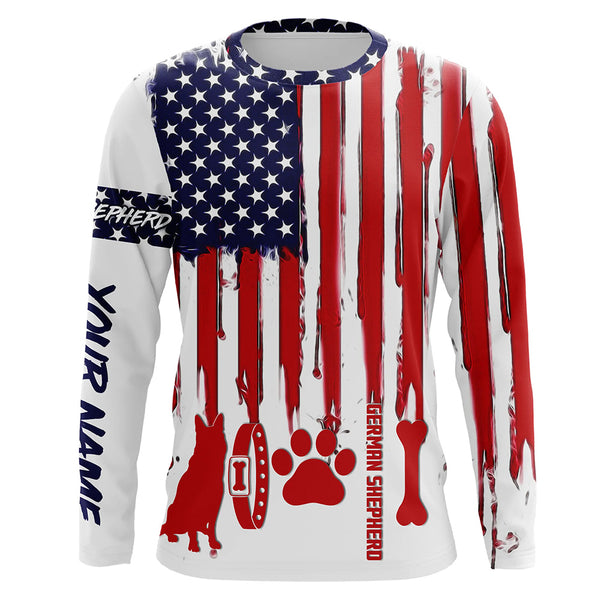 Patriotic American flag dog Shirts for Men Women with many dog breeds to choose from FSD4136