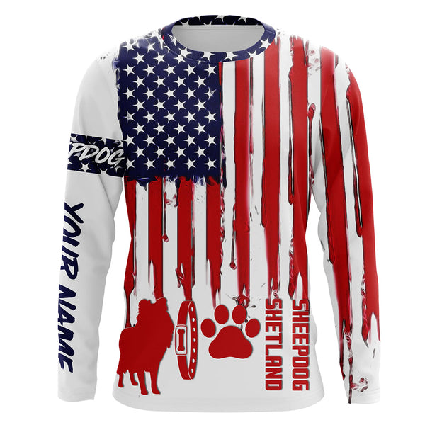 Patriotic American flag dog Shirts for Men Women with many dog breeds to choose from FSD4136