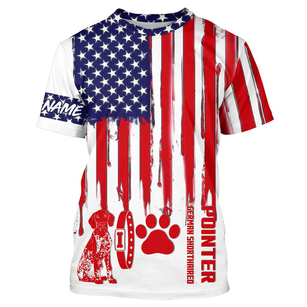 Patriotic American flag Dog T-shirt for Humans with many dog breeds to choose from FSD4144