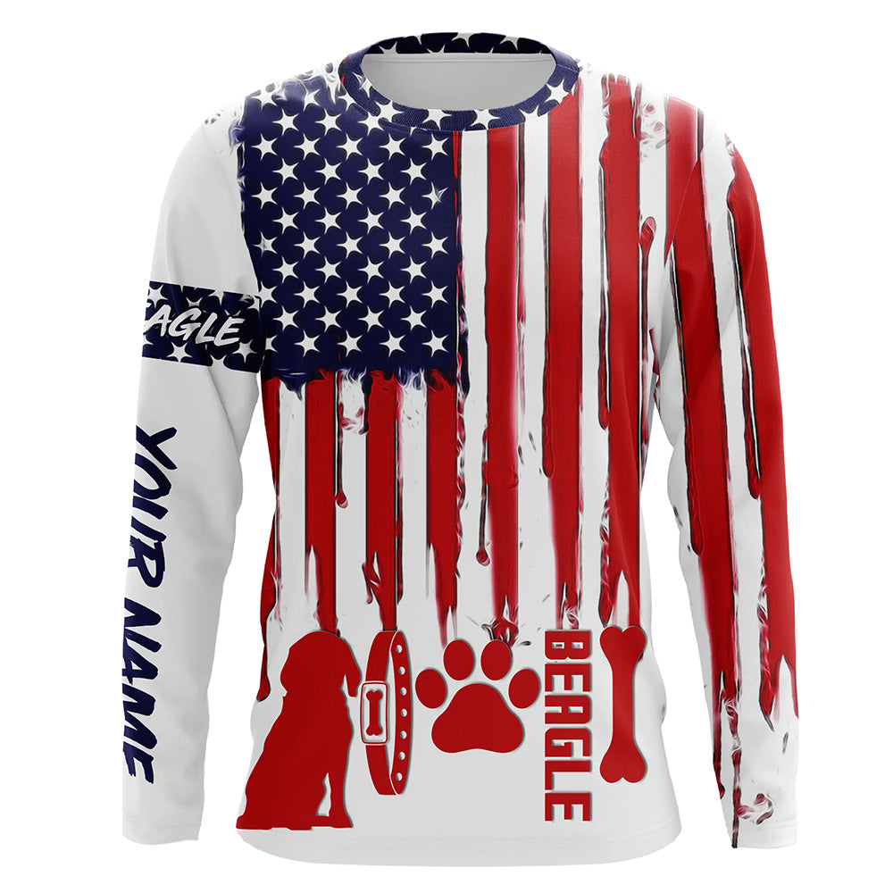 Patriotic American flag dog Shirts for Men Women with many dog breeds to choose from FSD4136