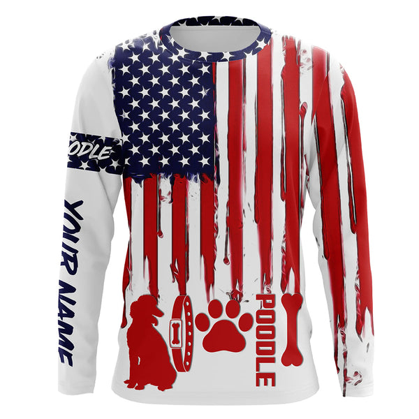 Patriotic American flag dog Shirts for Men Women with many dog breeds to choose from FSD4136