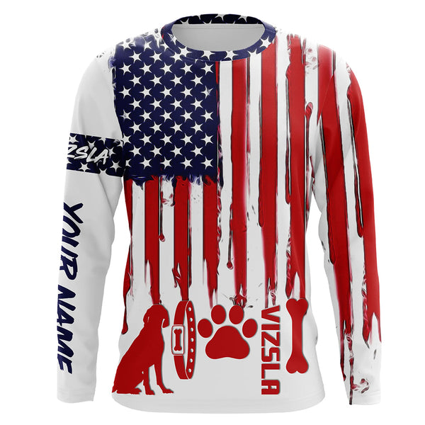 Patriotic American flag dog Shirts for Men Women with many dog breeds to choose from FSD4136