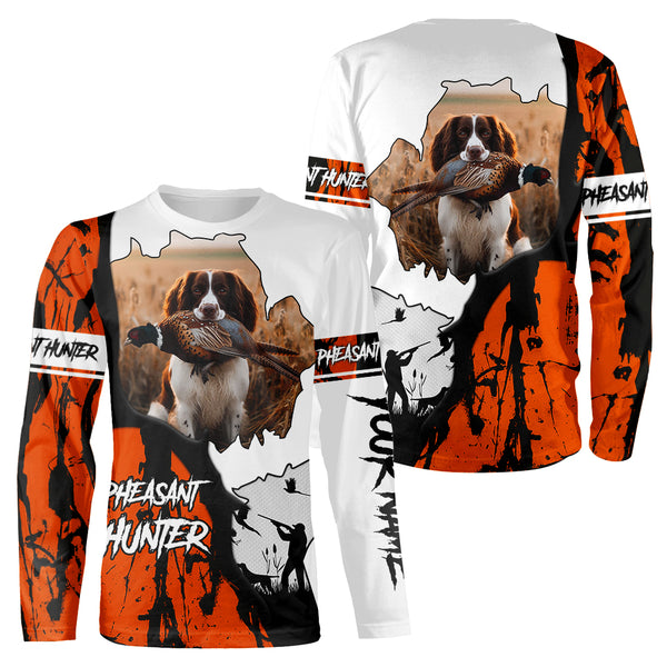 Pheasant hunting dog English Springer Spaniel Custom Name shirt for Hunter FSD4712
