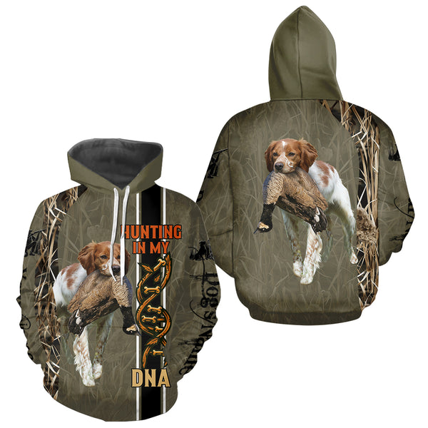 Custom Brittany Hunting Dog Shirt for Hunters, Hunting In My DNA FSD4742