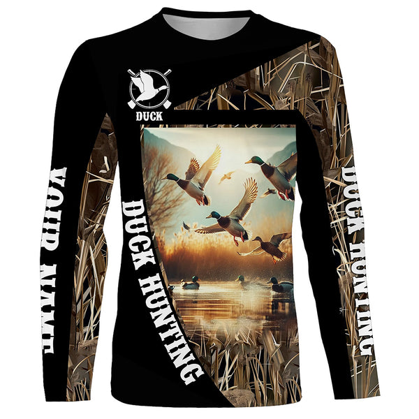 Best Duck Hunting Waterfowl Camo Custom name Shirts for Men, Kid - Duck hunting Clothes FSD666