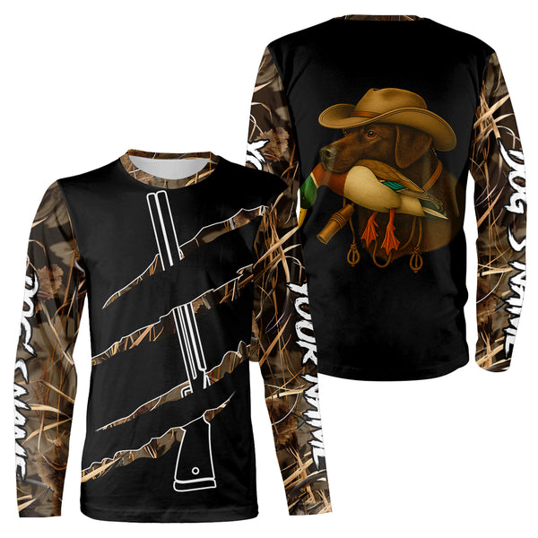 Duck Hunting Waterfowl camo Custom Name Shirt | Chocolate Labs FSD4700