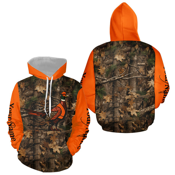 Personalized Pheasant Hunting Camo Orange Shirt for Hunters FSD4725
