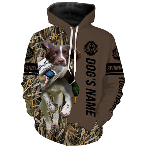 English Springer Spaniel Hunting Dog Custom Name Camo Shirts, Hunting Gifts FSD4079KYC