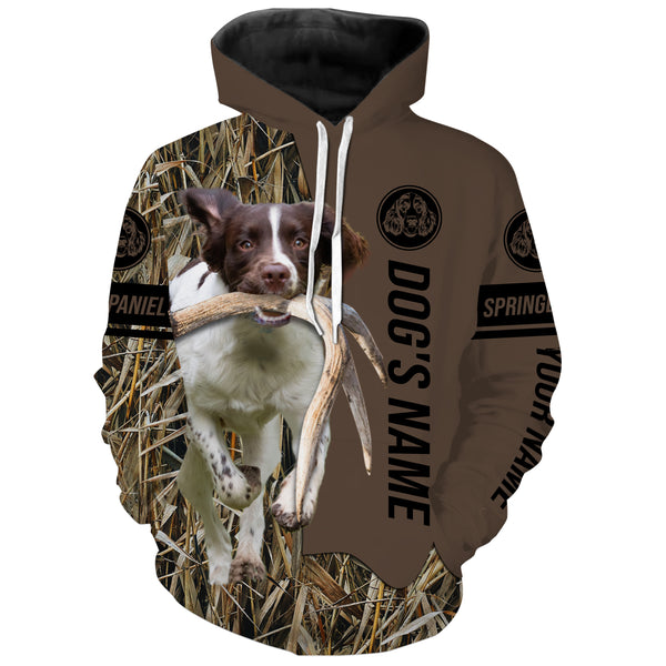 English Springer Spaniel Hunting Dog Custom Name Camo Shirts, Hunting Gifts FSD4079KYC