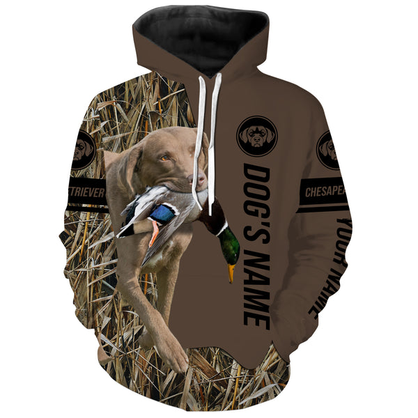 Chesapeake Bay Retriever Hunting Dog Custom Name Camo Shirts, Hunting Gifts FSD4083KYC