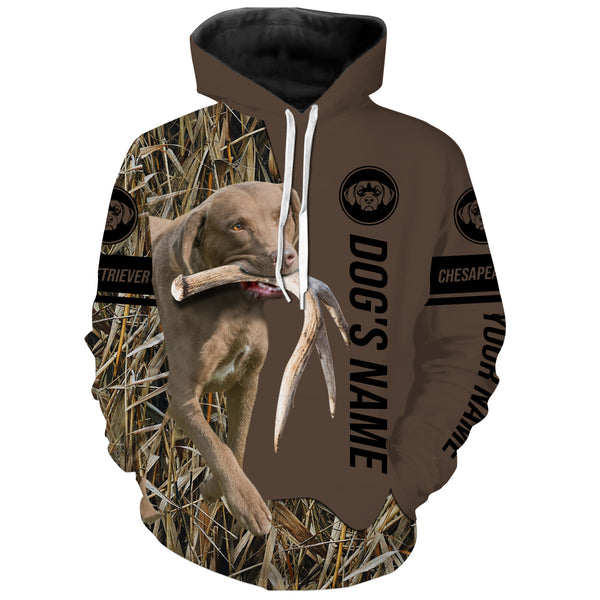 Chesapeake Bay Retriever Hunting Dog Custom Name Camo Shirts, Hunting Gifts FSD4083KYC