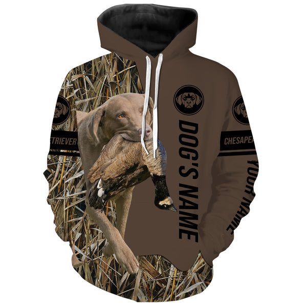 Chesapeake Bay Retriever Hunting Dog Custom Name Camo Shirts, Hunting Gifts FSD4083KYC