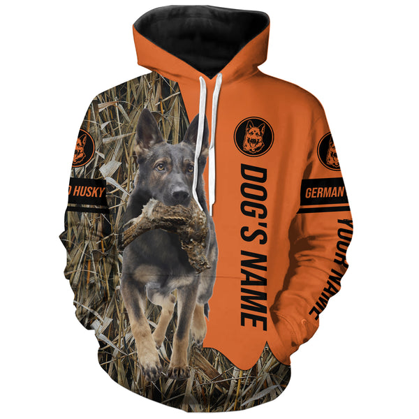 German Shepherd Dog Hunting Customized Name All over printed Shirts, Hunting Gifts FSD4372