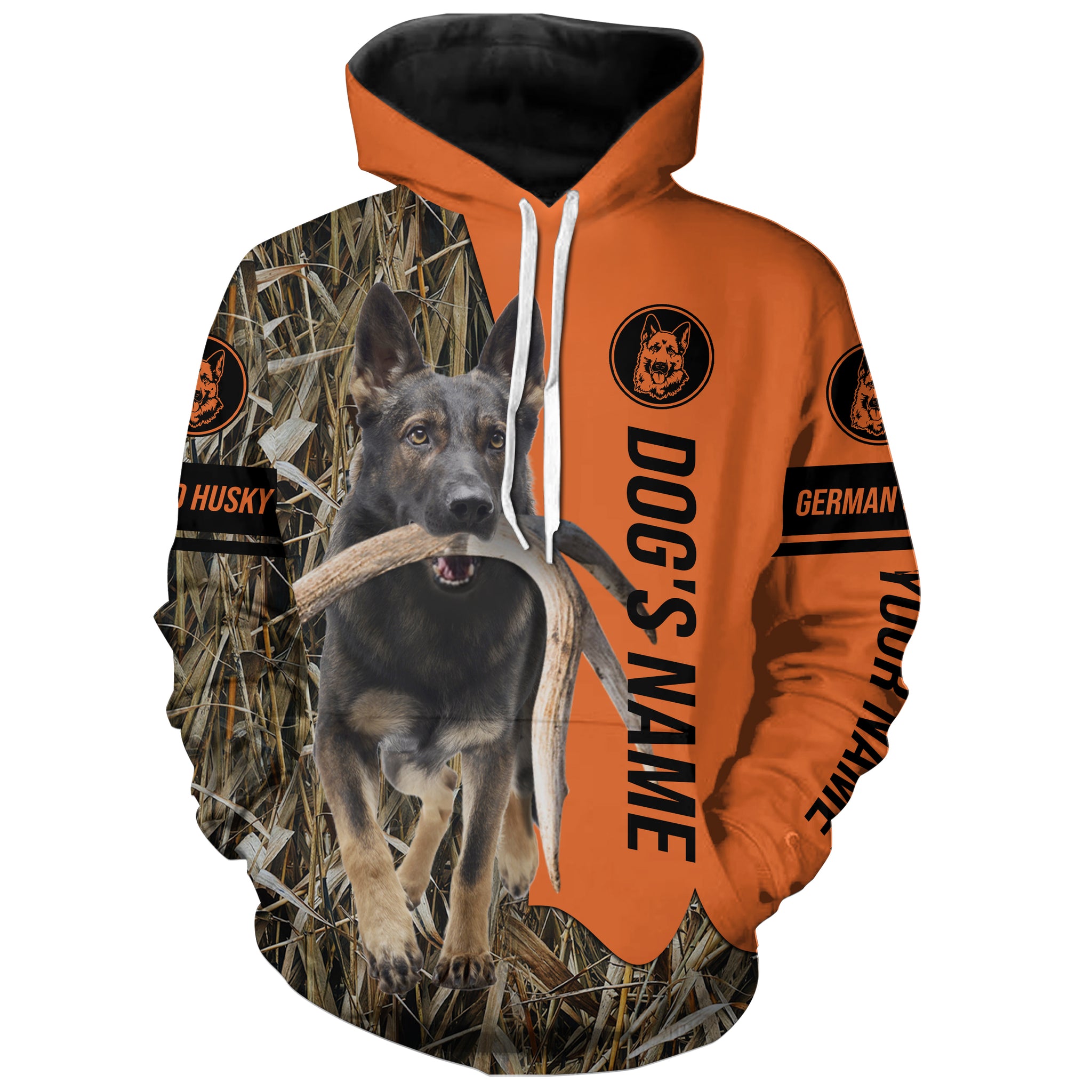 German Shepherd Dog Hunting Customized Name All over printed Shirts, Hunting Gifts FSD4372