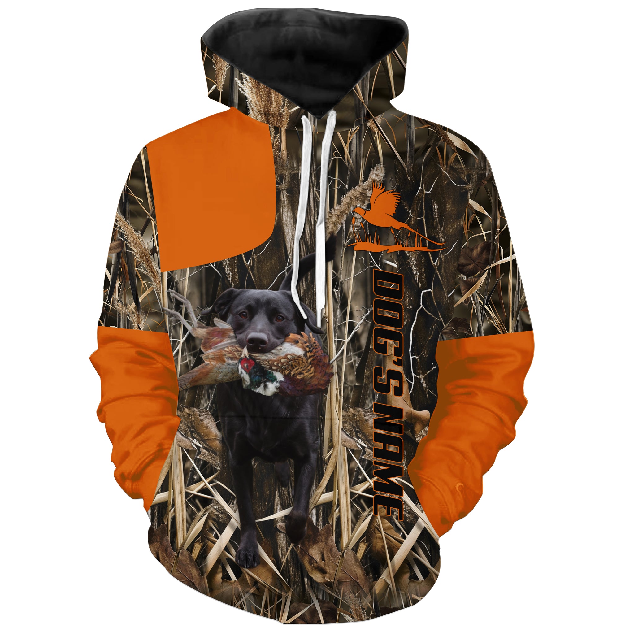 Pheasant Hunting Clothes, Pheasant hunting with dog Labrador Retriever Custom Name Hoodie, Hunting Shirts FSD4447