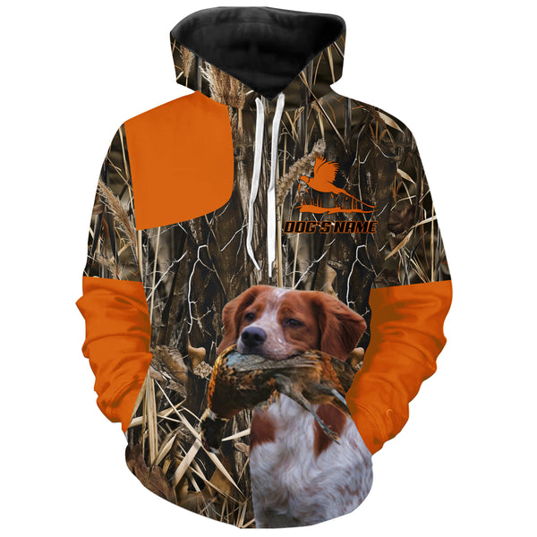 Pheasant Hunting Orange Shirt with Hunting Dogs, Personalized Hunting Clothing FSD4448