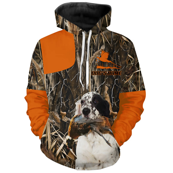 Pheasant Hunting Orange Shirt with Hunting Dogs, Personalized Hunting Clothing FSD4448