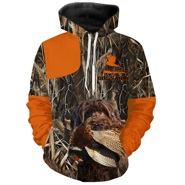 Pheasant Hunting Orange Shirt with Hunting Dogs, Personalized Hunting Clothing FSD4448