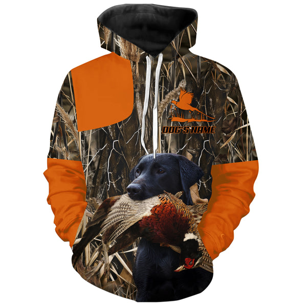 Pheasant Hunting Orange Shirt with Hunting Dogs, Personalized Hunting Clothing FSD4448