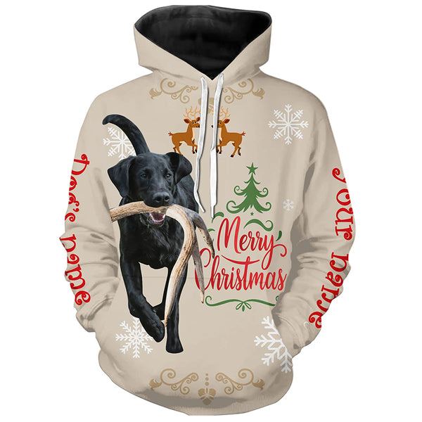 Christmas Black Labrador Retriever Hunting Dog Custom Name Shirts, Gifts for Hunters FSD4609