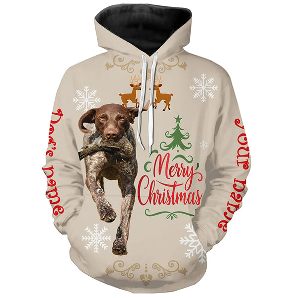 Christmas German Shorthaired Pointer Hunting Dog Custom Name Shirts, Gifts for Hunters FSD4610